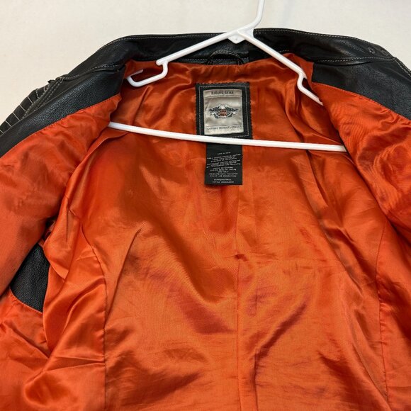 Harley-Davidson® Women's Agitator Leather Jacket, Black/White. 98086-15VW - Picture 8 of 9